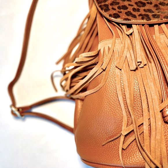 VENUS Leopard Backpack Tassels Purse Animal Print - Picture 6 of 17